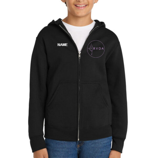 Port & Co - Youth Core Fleece Full-Zip Hooded Sweatshirt - Embroidered Logo **Add Name for $5! ** Thumbnail